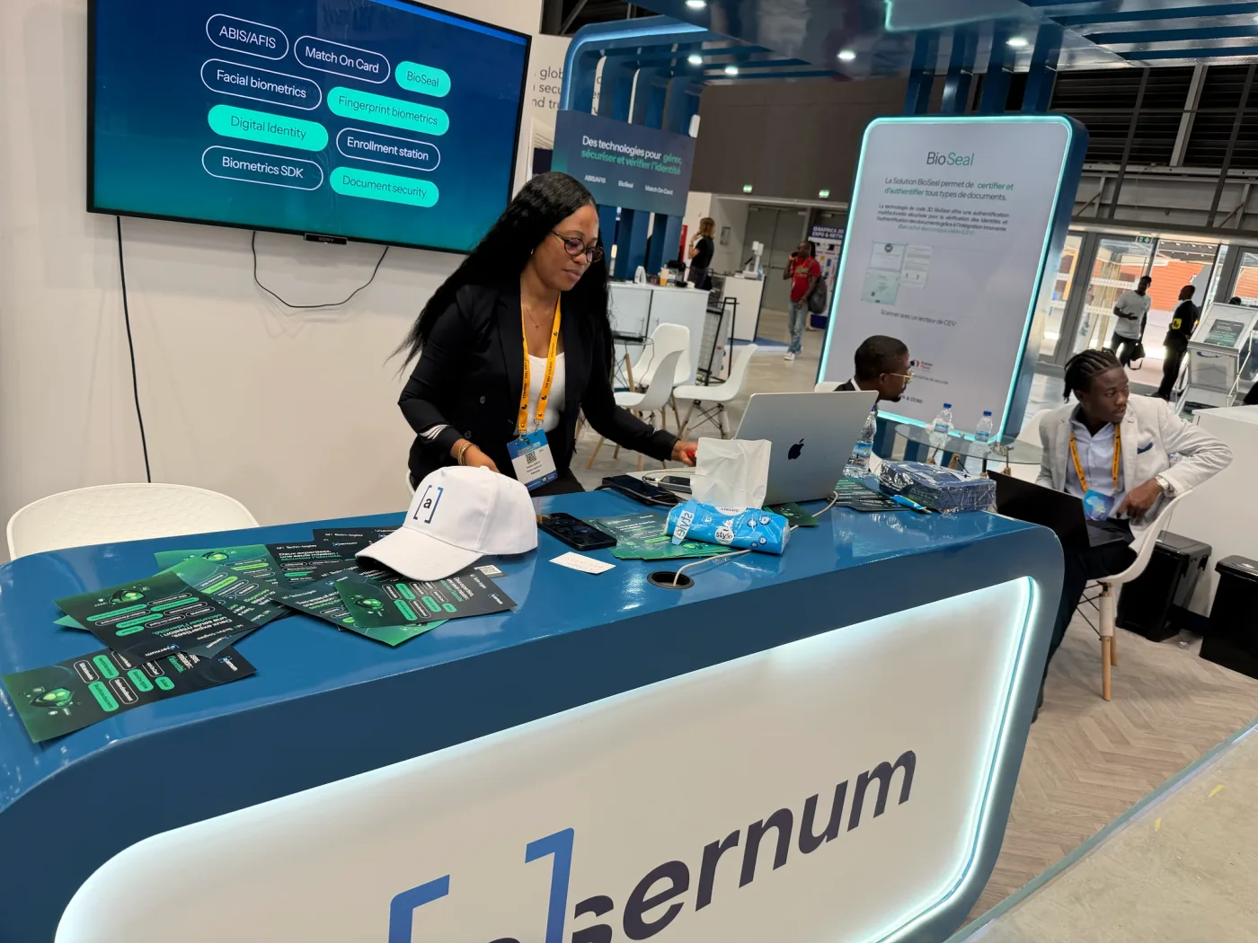 Welcoming visitors at the Asernum stand at ID4Africa 2026, in Abidjan